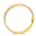 thumbnail image 2 of Wellingsale Mens Solid 14k Two 2 Tone White and Yellow Gold Polished Diamond Cut CZ Cubic Zirconia Wedding Ring Band - Size 13, 2 of 5