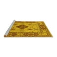 thumbnail image 2 of Ahgly Company Machine Washable Indoor Round Oriental Yellow Industrial Area Rugs, 5' Round, 2 of 4