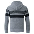 thumbnail image 2 of Jinda Men's Long Sleeve Cardigan Sweater Hooded Cardigan Sweater Warm Zip Up Full Zip Winter Cozy Fall Fitted Cardigan Grey Medium, 2 of 4