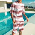 thumbnail image 1 of NTACZA Ensemble de 2 Pcs pour Homme, Ensemble de Shorts, Chemise à Manches Courtes, Shorts, Survêtements Actifs, Col Ras du Cou, Survêtements pour Hommes P, 1 of 5