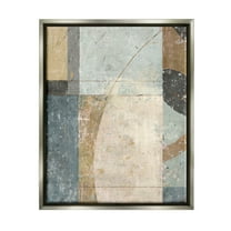Weathered Geometric Shapes Abstract Painting Luster Gray Framed Art Print Wall Art