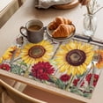 thumbnail image 3 of Sunflowers Placemats Set of 6 Retro Flower Barn Doors Butterfly Farmhouse Brown Place Mats Indoor Wipeable Table Mats Washable Dining Table Placemats for Kitchen Holiday Party Home Decor 13x19 Inch, 3 of 9