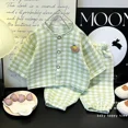 thumbnail image 4 of Conjunto de ropa de dormir de algodón de nube para niños, ropa de hogar con estampado de dibujos animados para niños y niñas, traje de dos piezas, cárdigan para primavera, otoño y verano, 4 of 5
