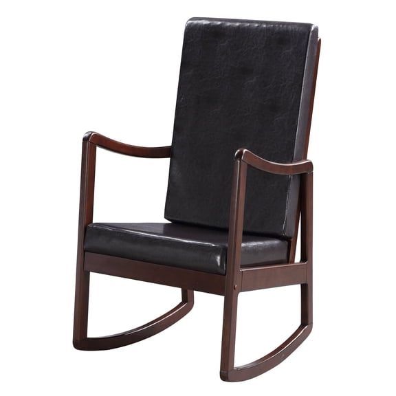 Rocking Chairs Dark Brown and Espresso Rocking Chair with Armrest,Wooden Rocking Chairs