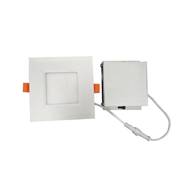 4inch Slim Carré Blanc Downlight 9W 750LM 3000k / 4000k / 5000k CCT Réglable 120V Dimmable, Dos Rond, cETL, ES
