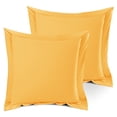 thumbnail image 2 of (2 pack) Nestl Pillow Sham Set of 2, Premium 1800 Series Double Brushed Bed Pillow Cases, Yellow, Euro 18" X 18", 2 of 6