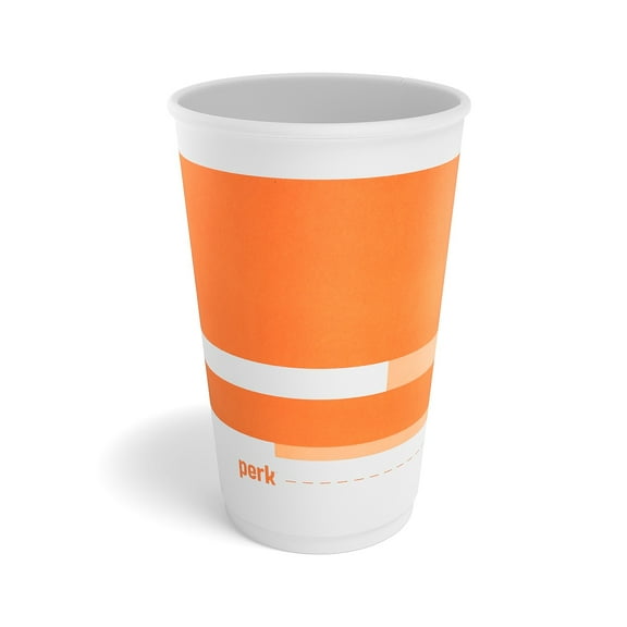 Staples Perk Insulated Double Wall Paper Hot Cup 16 oz. White/Orange 360/Carton (PK59484CT)