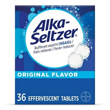 Alka Seltzer Heartburn Relief And Antacid Reducer With Aspirin Tablets, Original, 36 Ea, 2 Pack