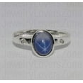 thumbnail image 5 of JewelryLoversZone 925 Sterling Silver Blue Star Sapphire Ring, Retro Design Ring Handmade Jewelry Perfect for Engagement, Wedding Silver 7, 5 of 5
