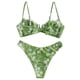 thumbnail image 1 of Gibobby Conjunto de Traje de Baño para Mujer Piezas cuello mujer flor traje de baño dos V traje de baño ropa de playa Bikini estampado corte traje de bañ(Verde,G), 1 of 5