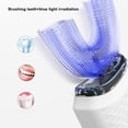 thumbnail image 4 of Cepillo de dientes eléctrico sónico automático de 360 grados para adultos, blanqueador bucal, luz azul, cepillos de dientes en forma de U con base de carga, 4 of 5