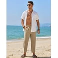 thumbnail image 4 of COOFANDY White Linen Pants for Men Summer Lightweight Casual Trousers Yoga Beach Pants, 4 of 10