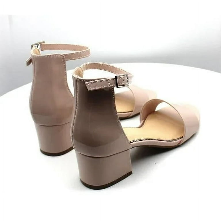 Sugar Women s Low Chunk Low Heel Dress Shoe Ladies Ankle Strap Pump Sandal Noelle Low Chunk Low Heel Nude Patent 8