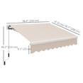 thumbnail image 3 of Auvent Pare-Soleil Rétractable Manuel 8 Pieds X 7 Pieds pour Terrasse, Beige, 3 of 10