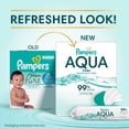 thumbnail image 4 of Pampers Aqua Pure Baby Wipes, 99% Water, Fragrance Free, 112 Baby Wipes Total (2X Flip-Top Packs), 4 of 23