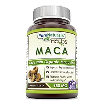 Pure Naturals Maca 950 Mg 120 Veggie Capsules - Made with Organic Maca