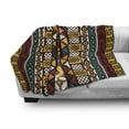 thumbnail image 3 of Kente Pattern Soft Flannel Fleece Throw Blanket, Vertical Borders Inspired by Timeless Cultures Geometrical Design, Cozy Plush for Indoor and Outdoor Use, 70" x 90", Multicolor, by Ambesonne, 3 of 6