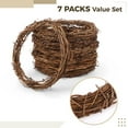 thumbnail image 5 of 7PCS Grapevine Wreath Set, Natural Wooden Grapevine Garland, DIY Craft Floral Hoops, 10 in Rustic Bare Circle for Handmade Christmas Decor, Floral Arrangements, 5 of 6
