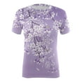 thumbnail image 4 of Mujer Moda Casual Manga Corta Impreso Cuello Redondo Suelto Jersey Top Púrpura/4XL, 4 of 4