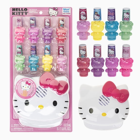 Hello Kitty and Friends - Townley Girl - 8 Pack Nail Polish Set with Nail Dryer, Ages 3
