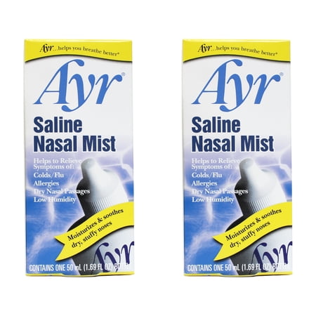 Ayr Saline Non-Medicated Nasal Mist - 1.69 Oz(50 Ml), 2 Pack
