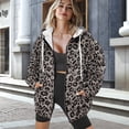 thumbnail image 2 of Yuyamidu Leopard Print Hoodie Womens Sweatshirt Oversized Zip Up Hoodie for Women Sweat Shirt Ladies Sweatshirts Hooded Sweatshirt Outerwear with Pockets S, 2 of 8