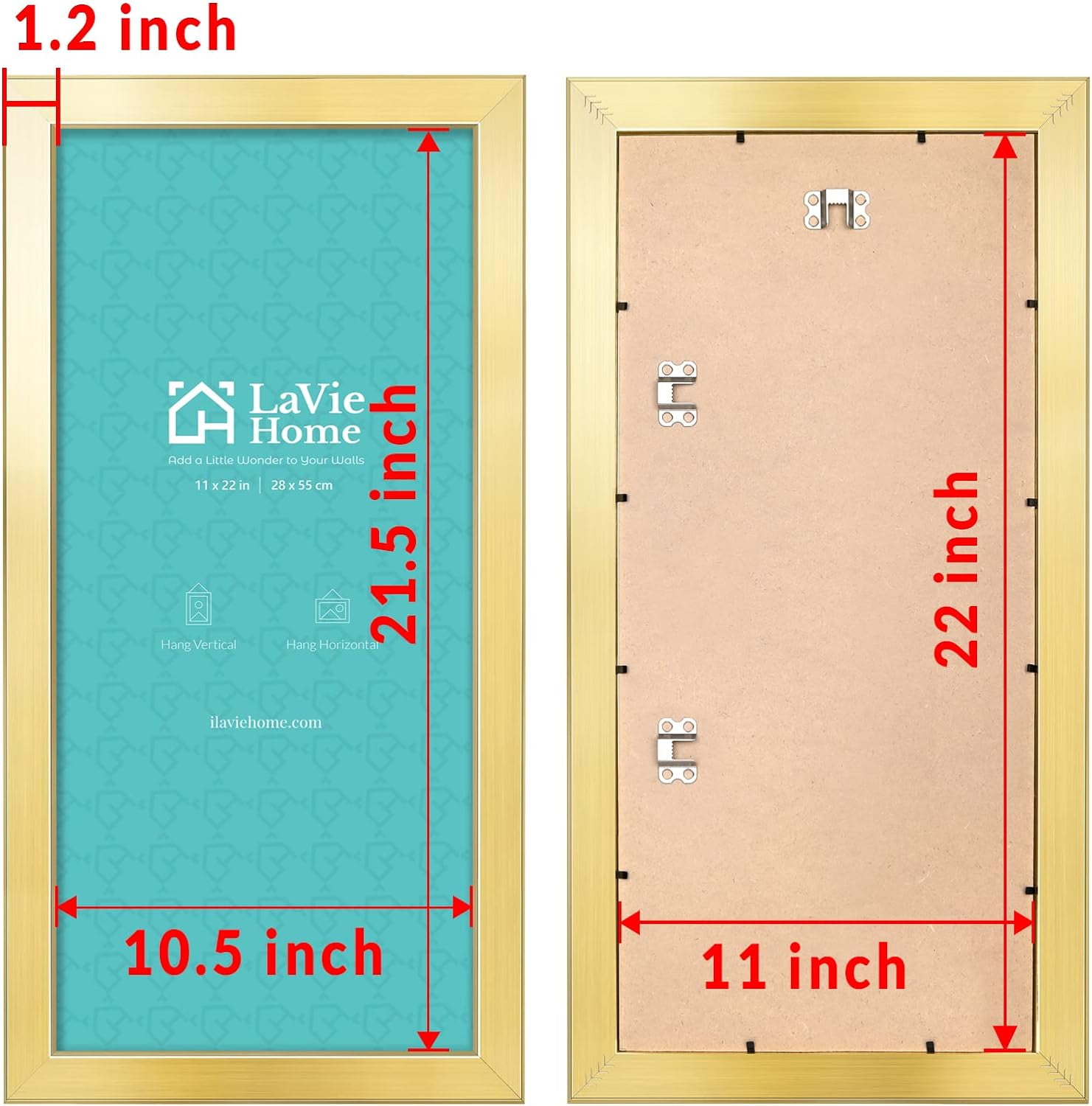 11x22 Newspaper Frame - Gold with High Definition Plexiglass, Fits 11x22 Inch Newspaper, Assorted Media Cover
