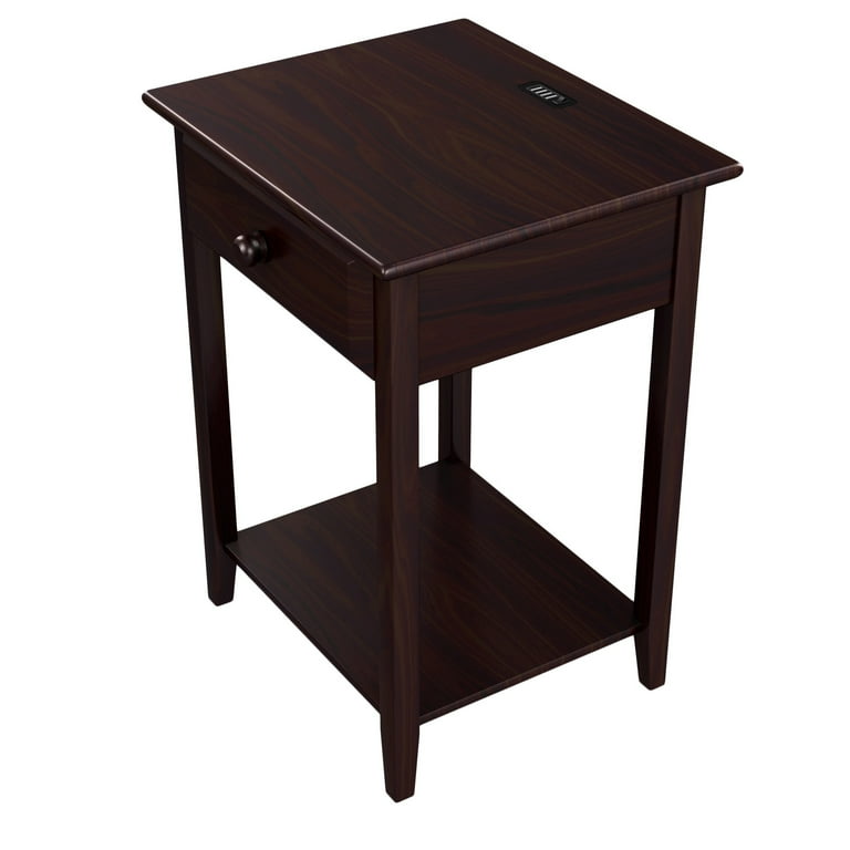 Espresso nightstand with usb discount