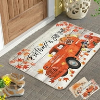 PALIFEUR Fall Door Mat, 32"x20" Dirt Trapping Door Mat Indoor Entrance, Pumpkin Maple Leaf Front Door Mat Outside Entrance, Non-Slip Washable Thanksgiving Welcome Mat, Halloween Fall Decor Doormat