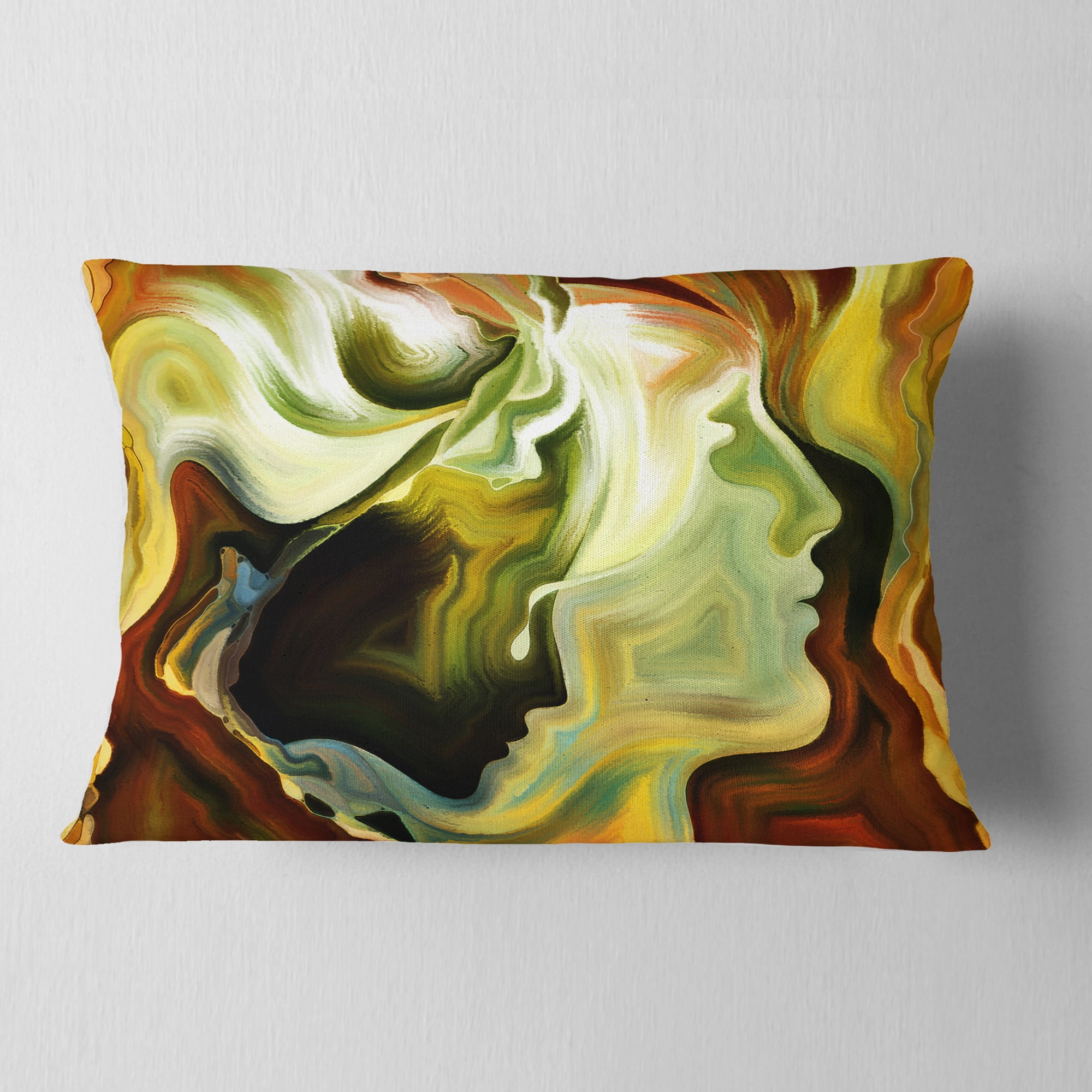 Designart Metaphorical Inner Self - Abstract Throw Pillow - 12x20