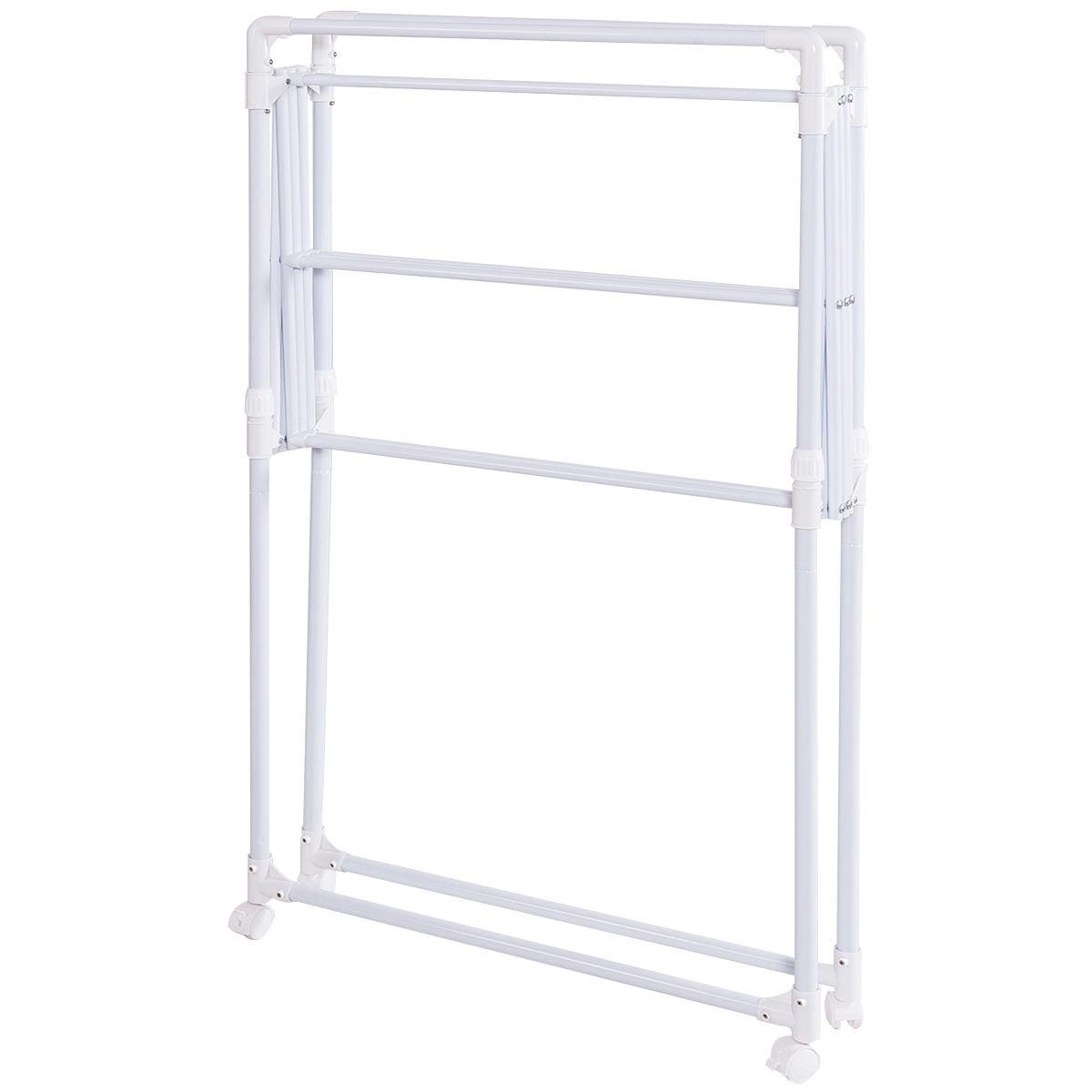 Gymax Heavy Duty Portable Folding Drying Rack Sheet Hanger Rolling