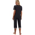 thumbnail image 4 of Conjunto de pijamas para mujer, transpirable, de manga corta, a la moda, con 2 bolsillos, conjuntos de salón suaves, 4 of 6