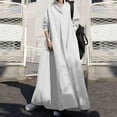 thumbnail image 1 of Robe Femme, Mode Printemps Couleur Unie Col Rabattu Manches Longues Bouton Poche Robe Maxi Décontractée Ample, 1 of 8