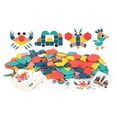 thumbnail image 3 of 180 hojas de bloques de madera con patrones, juguete de múltiples formas, colores brillantes, formas geométricas, rompecabezas para niños de 3 a 6 años, 3 of 12