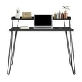 Mainstays Griffin Retro Computer Desk with Riser, Black Oak