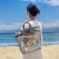 thumbnail image 7 of AUNVITO Mesh Net Beach Tote Bag, Large Capacity Ventilated Sand-Proof Shoulder Handbag for Summer Swimming Travel Outdoor, 1pc, 7 of 7