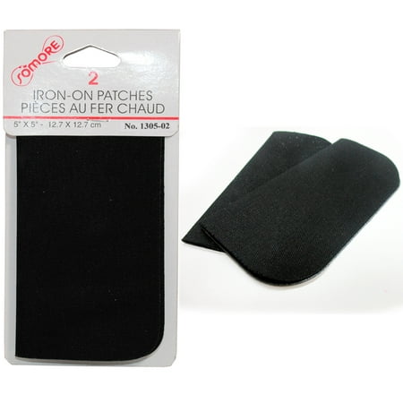 2 Black Somore Iron On Denim Patches Jean Repair Mend Fabric Ironon Applique