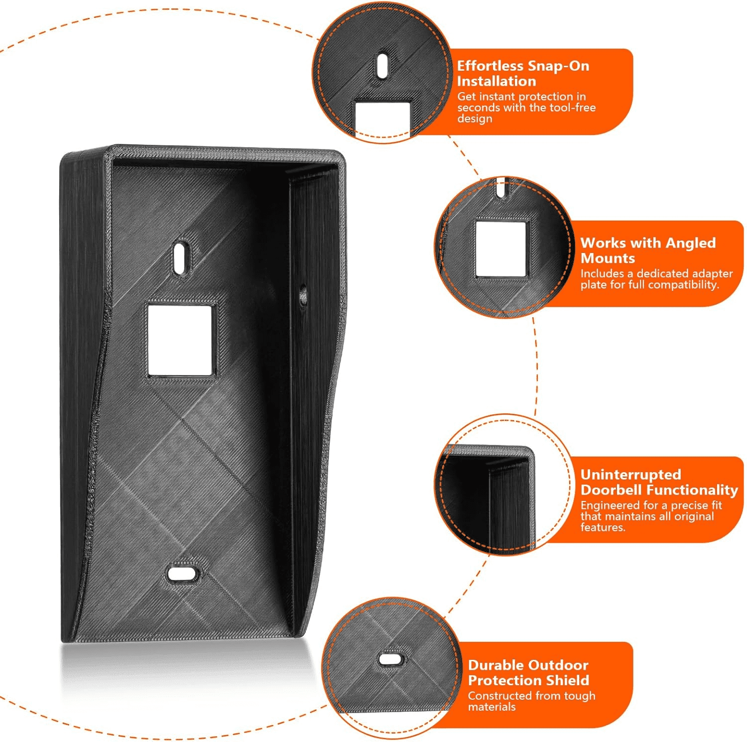 for Aqara G4 Weather Cover, Outdoor Protection Shield with Easy Snap-On Installation, Rain & Weatherproof, Compatible with Angle Mount for Doorbell