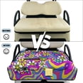 thumbnail image 5 of SEANATIVE Golf Cart Seat Covers with 4 Front Pockets, Fits for EZGO, Yamaha, Club Car, 2 Person Seats Golf Cart Accessories, Machine Washable, 51.2 x 30.3 Inches, Groovy Hippie Flower Violet, 5 of 7
