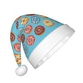 thumbnail image 2 of Haiem Cute Donut Pattern Santa Hat Confortable Velvet Christmas Hat for Christmas Party Favors Fit for Adults and Kids, 2 of 6