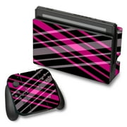 Skin Decal For Nintendo Switch Vinyl Wrap / Pink And Black Plaid