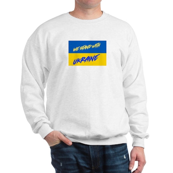 CafePress - We Stand With Ukraine Sweatshirt - Crew Neck Sweatshirt