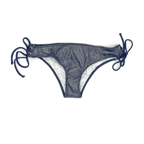 Victoria's Secret Pink Mini Cheekster String Bikini Swim Bottom Shiny Navy Blue Size X-Small NWT