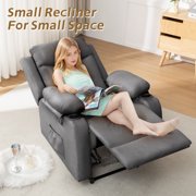Korser Manual Small Recliner Chair with Fixed Base for Small Spaces Linen Fabric for Living Room,Dark Grey