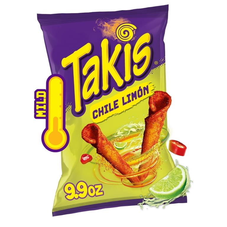 Takis Chile Limon Rolled Tortilla Chips 9.9 oz + Takis Xtreme Lime