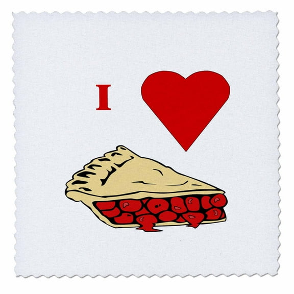 3dRose Love Cherry Pie - Quilt Square, 10 by 10-inch