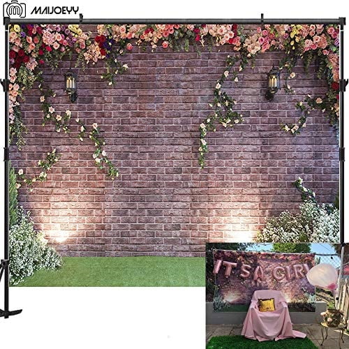 Maijoeyy 7x5ft Brick Flower Photography Backdrop Props 7x5ft Brick Flower Photography Backdrop