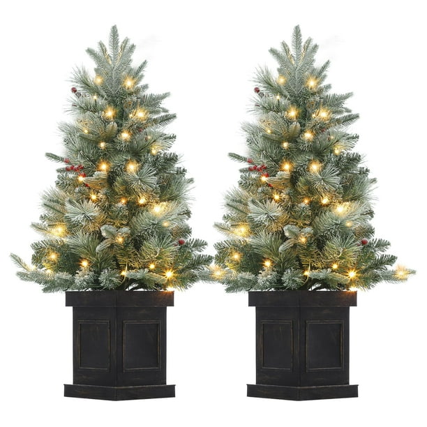 Yeshouse Árbol de Navidad Artificial pre-iluminado de 3 pies con luces LED, pequeño árbol de Navidad para mesa, hogar, oficina, apartamento, dormitorio, ramas realistas, fácil montaje