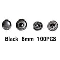thumbnail image 2 of QualitChoice 100 Pieces Snap Button Children Jacket Trousers Pants Simple Design Round Press Stud Assorted Kit DIY Crafting Black 6mm Black 8mm, 2 of 6