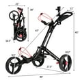 thumbnail image 2 of Gymax 3 Wheels Golf Push Pull Cart Folding Golf Pull Trolley w/ Adjustable Handle, 2 of 9
